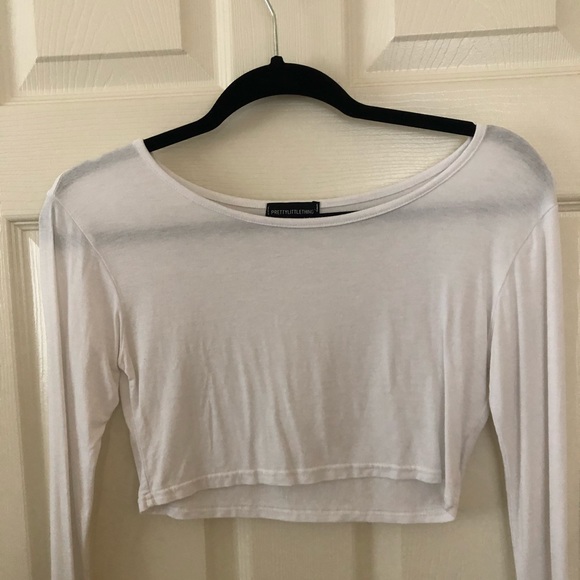 White long sleeve crop top - Picture 1 of 2